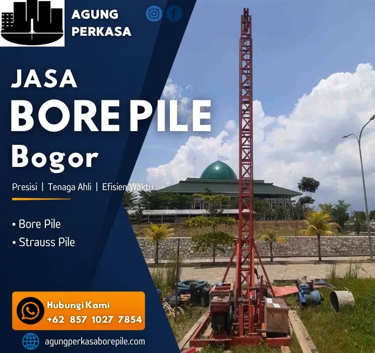 Bore Pile Mini Crane Bogor Pengerjaan pondasi bore pile mini crane untuk proyek bangunan di tanah berkontur perbukitan Bogor